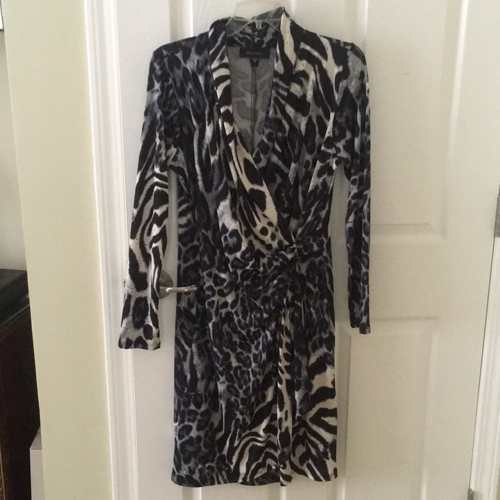 Karen Kane Faux Wrap Animal Print Dress